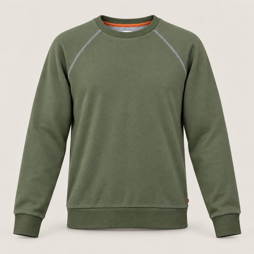 SWIMS Sweatshirt Mens M Olive Elbow Patch Heritage Preppy Gorpcore Crewneck
